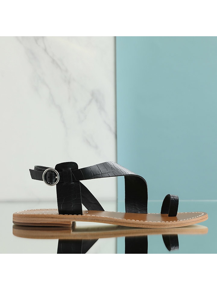 Sandály CALANK Schwarz 6914495 Leder-Zehensandalen in Schwarz - 5