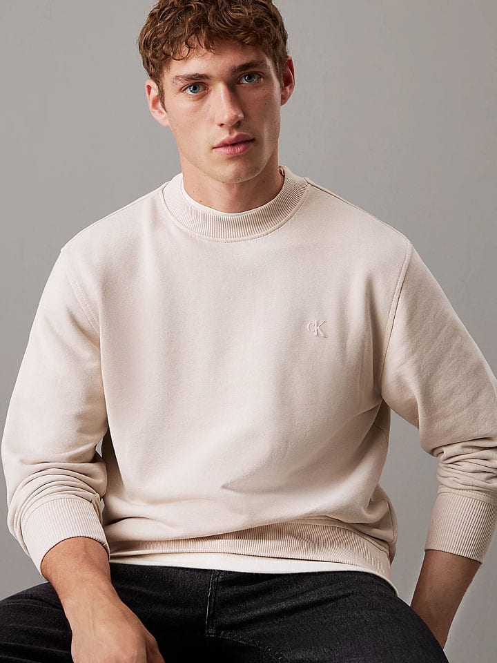 Mikina Calvin Klein Beige 7556910 Sweatshirt in Beige - 3