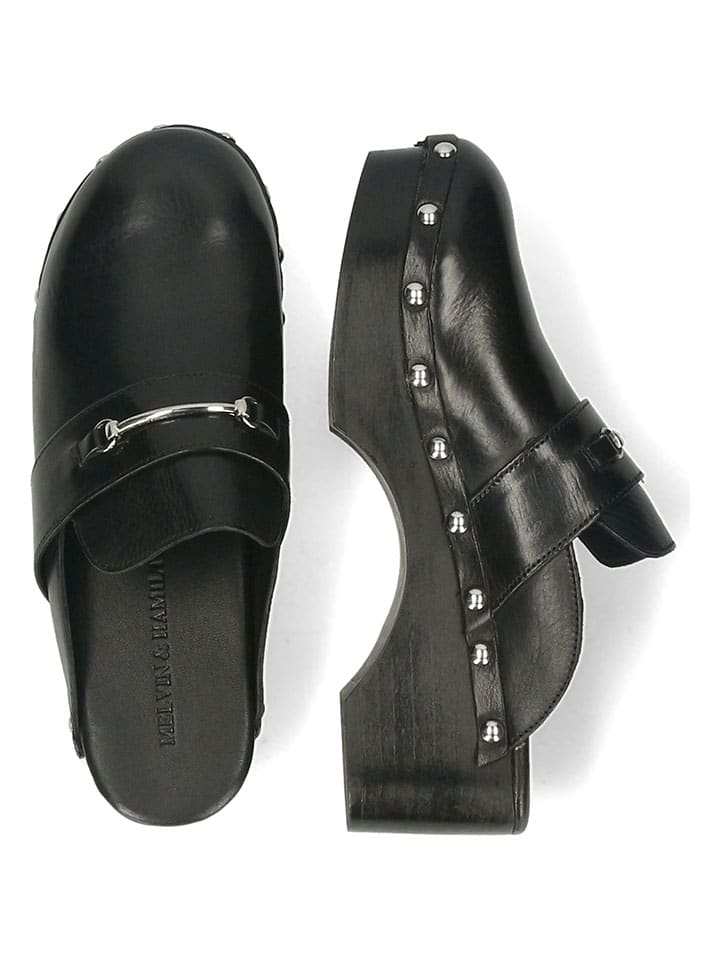 MELVIN & HAMILTON Schwarz 820574 Leder-Clogs "Flora" in Schwarz - 3