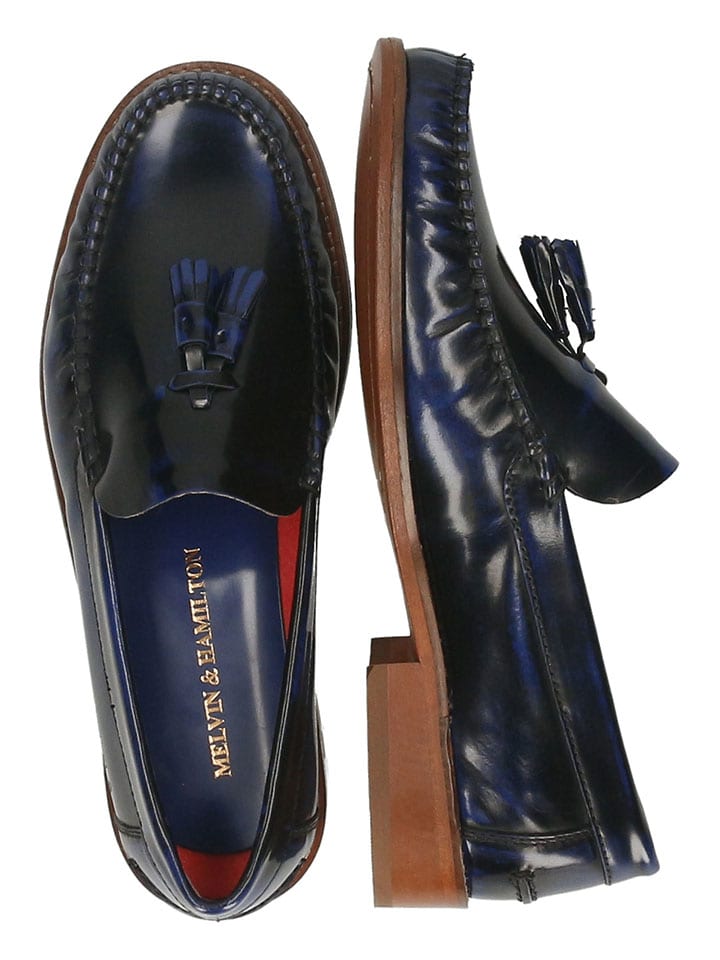 Boty MELVIN & HAMILTON Dunkelblau 5951579 Leder-Mokassins "Edward" in Dunkelblau - 3