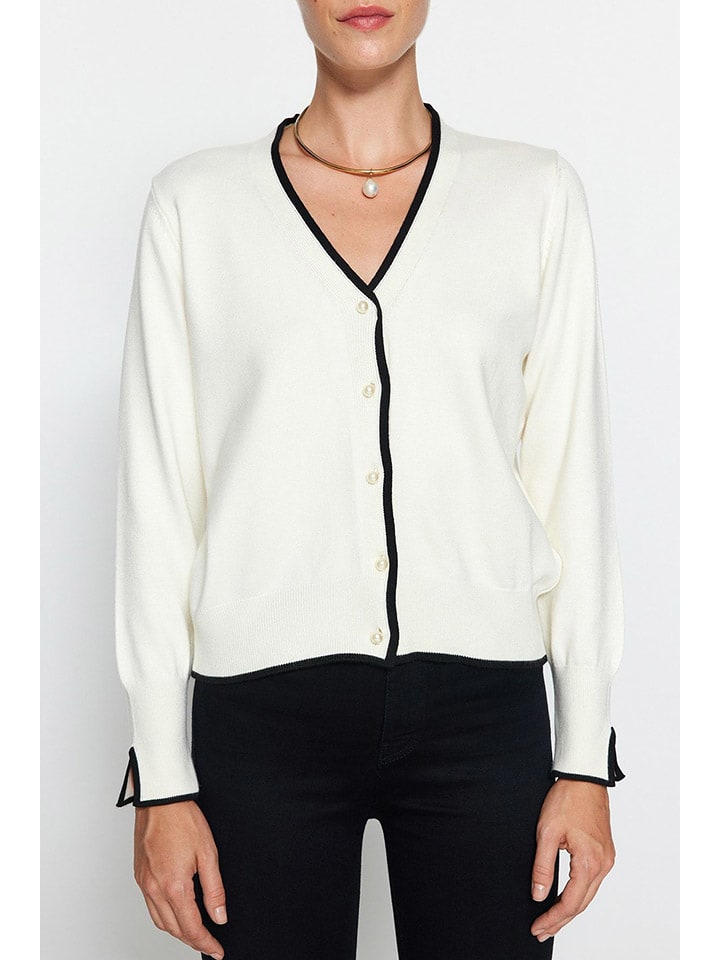 trendyol Creme/ Schwarz 7336722 Cardigan in Creme/ Schwarz - 3