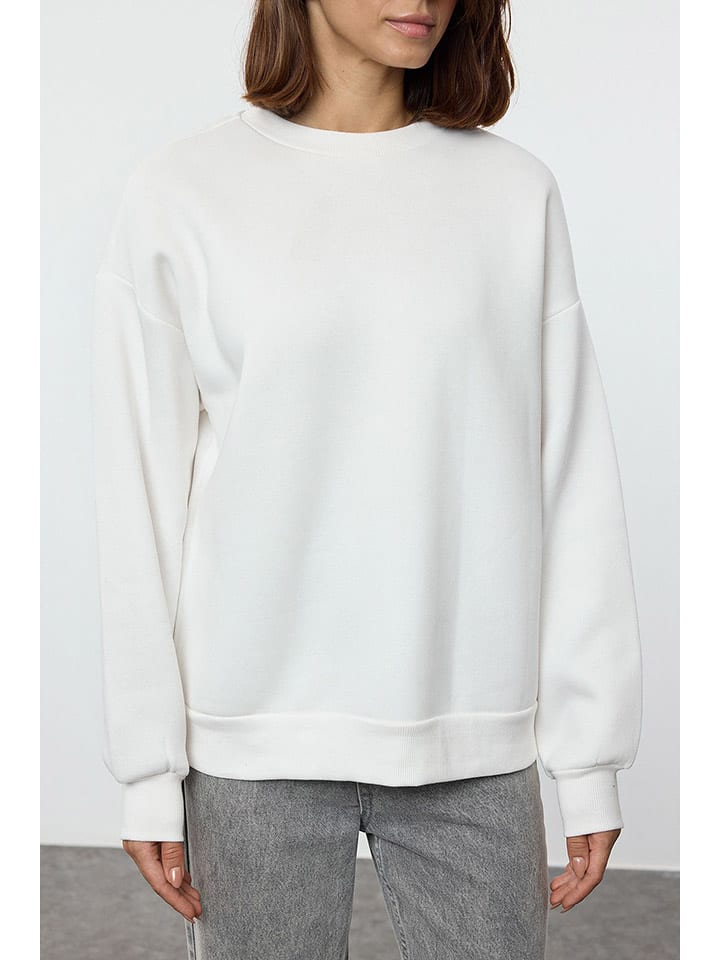Mikina trendyol Weiß 9987736 Sweatshirt in Weiß - 3