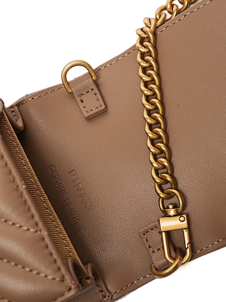Pinko Hellbraun - (B)10 x (H)19 x (T)6 cm 7108177 Leder-Umhängetasche in Hellbraun - (B)10 x (H)19 x (T)6 cm - 4