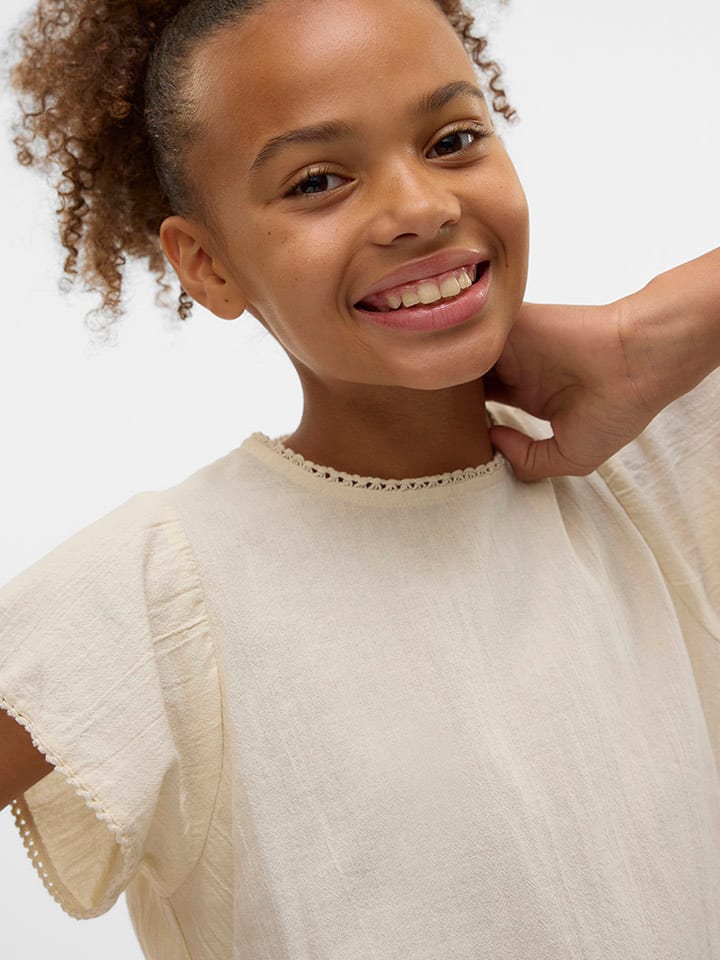 Tričko Vero Moda Girl Creme 7890541 Shirt "Pretty" in Creme - 2