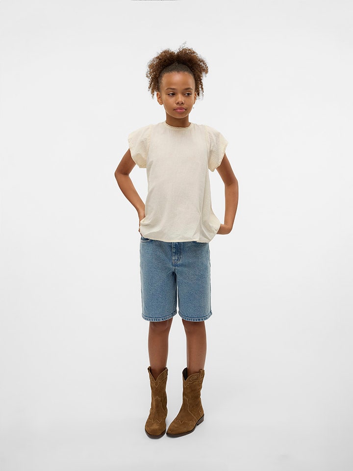 Tričko Vero Moda Girl Creme 7890541 Shirt "Pretty" in Creme - 3