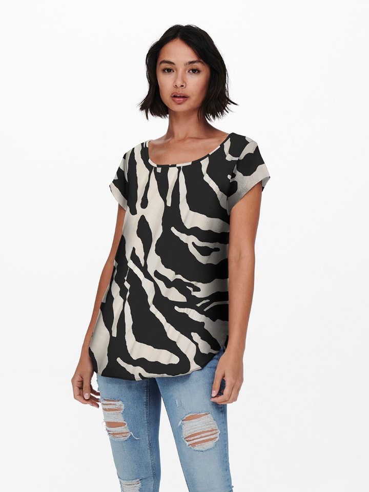 ONLY Schwarz/ Weiß 440503 Bluse "Nova" in Schwarz/ Weiß - 3