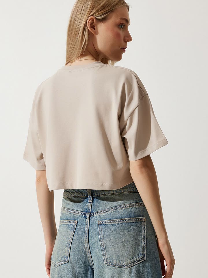 Tričko Happiness Istanbul Beige 8700635 Shirt in Beige - 4