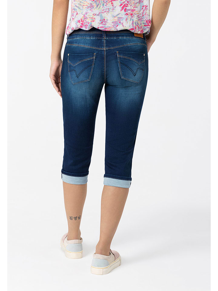 Kraťasy Timezone Dunkelblau 5099340 Jeans-Caprihose "Enya" - Slim fit - in Dunkelblau - 2
