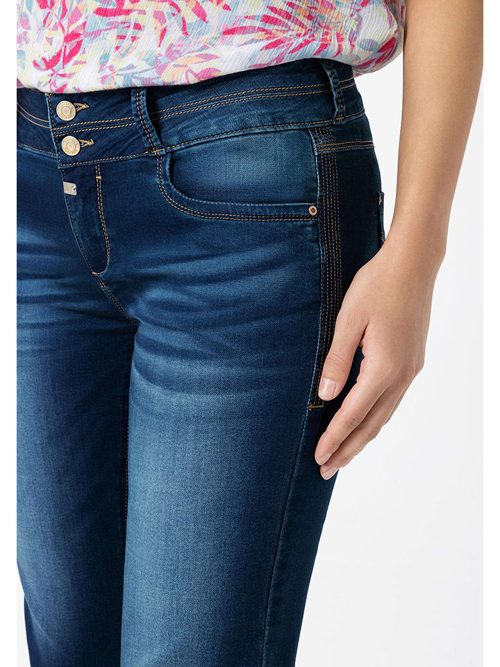 Kraťasy Timezone Dunkelblau 5099340 Jeans-Caprihose "Enya" - Slim fit - in Dunkelblau - 3