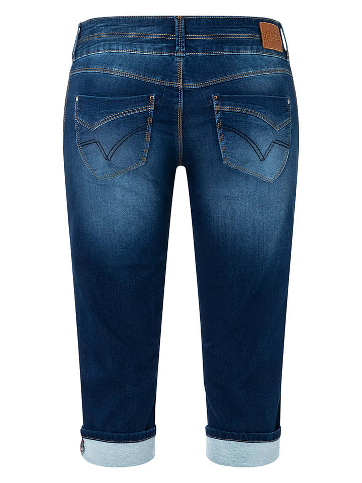 Kraťasy Timezone Dunkelblau 5099340 Jeans-Caprihose "Enya" - Slim fit - in Dunkelblau - 6