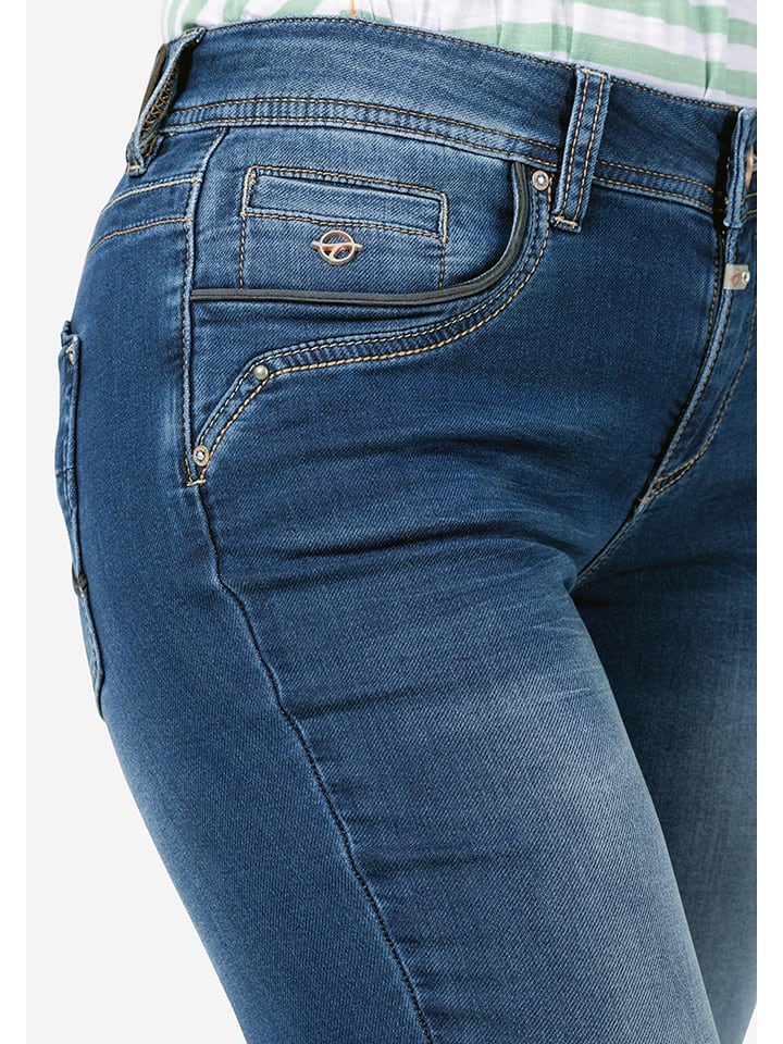 Kraťasy Timezone Dunkelblau 1403138 Jeans-Caprihose "Tali" - Slim fit - in Dunkelblau - 3