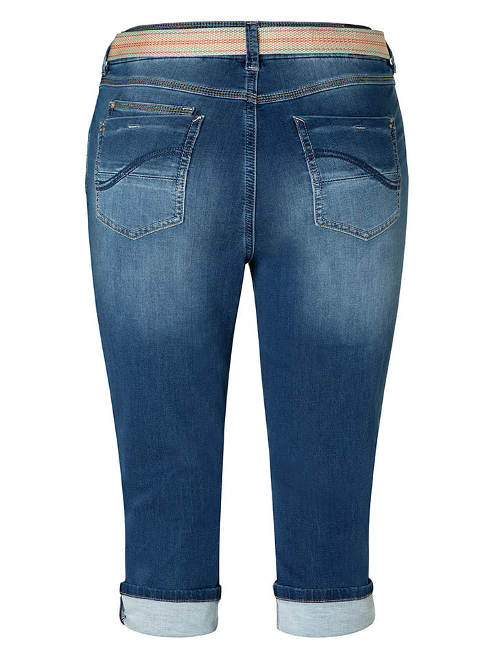 Kraťasy Timezone Blau 7945686 Jeans-Caprihose "Marah" - Slim fit - in Blau - 6
