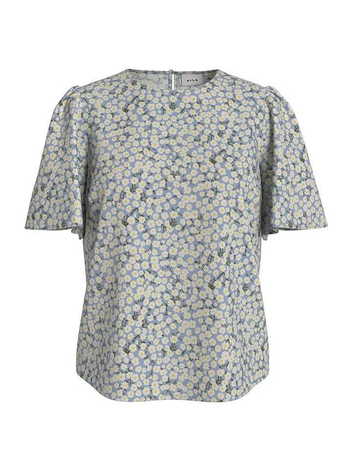 Vila Hellblau/ Weiß 5297382 Bluse in Hellblau/ Weiß - 2