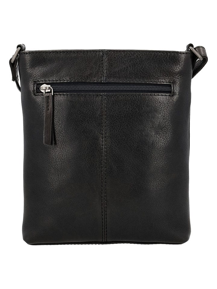 HIDE & STITCHES Schwarz - (B)17 x (H)20 x (T)2 cm 4196641 Leder-Umhängetasche in Schwarz - (B)17 x (H)20 x (T)2 cm - 3