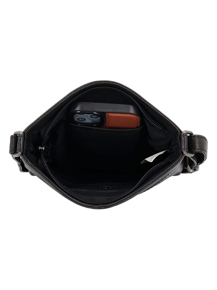 HIDE & STITCHES Schwarz - (B)17 x (H)20 x (T)2 cm 4196641 Leder-Umhängetasche in Schwarz - (B)17 x (H)20 x (T)2 cm - 5