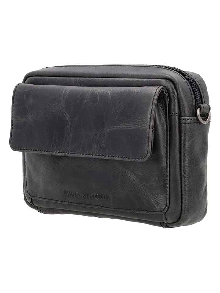 HIDE & STITCHES Schwarz - (B)21 x (H)14 x (T)4 cm 3713294 Leder-Umhängetasche in Schwarz - (B)21 x (H)14 x (T)4 cm - 2