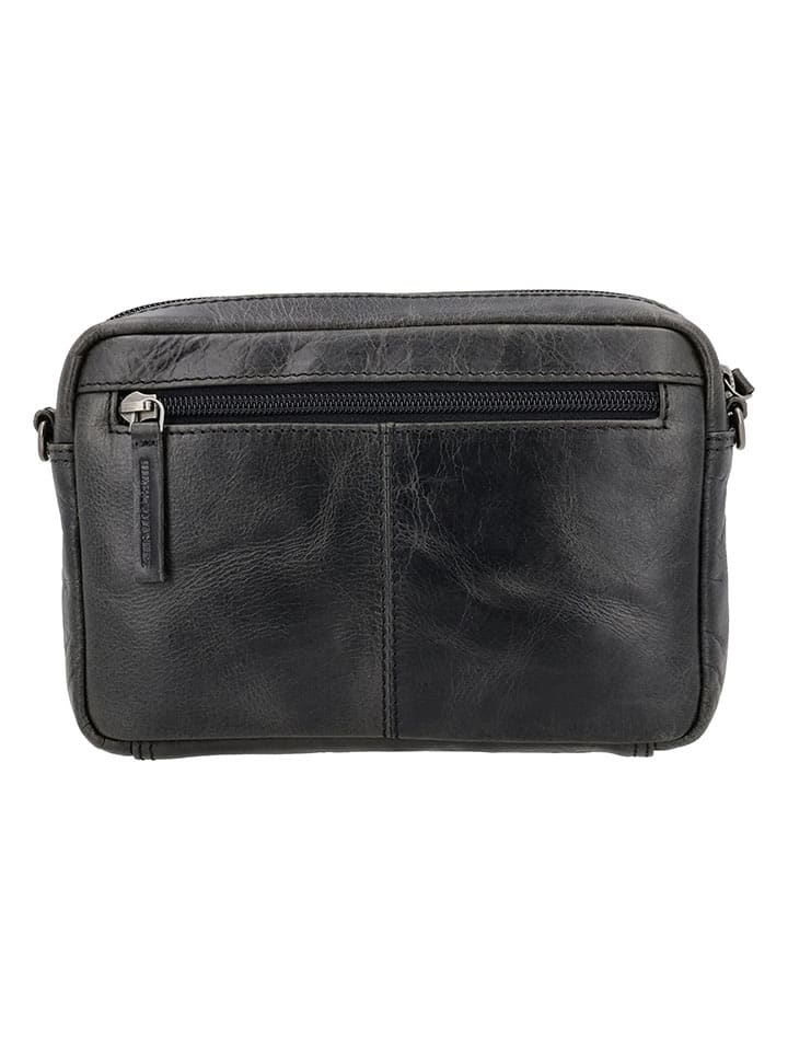 HIDE & STITCHES Schwarz - (B)21 x (H)14 x (T)4 cm 3713294 Leder-Umhängetasche in Schwarz - (B)21 x (H)14 x (T)4 cm - 3
