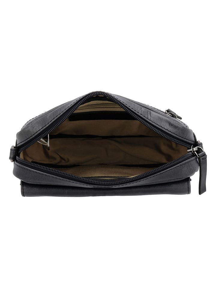 HIDE & STITCHES Schwarz - (B)21 x (H)14 x (T)4 cm 3713294 Leder-Umhängetasche in Schwarz - (B)21 x (H)14 x (T)4 cm - 4
