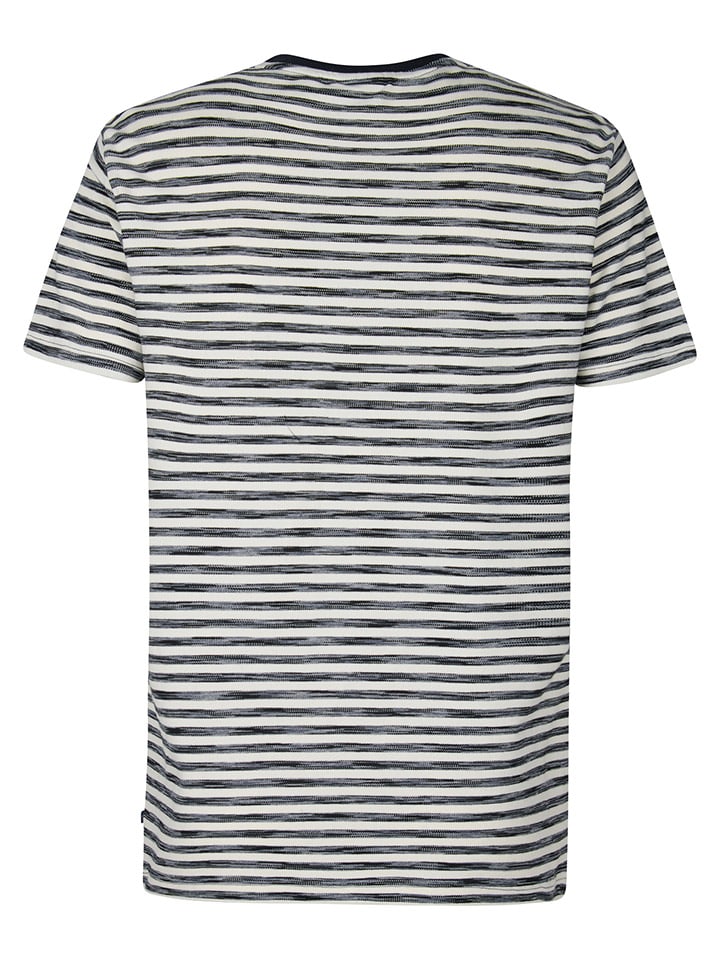 Tričko Petrol Industries Creme/ Dunkelblau 3991526 Shirt in Creme/ Dunkelblau - 2