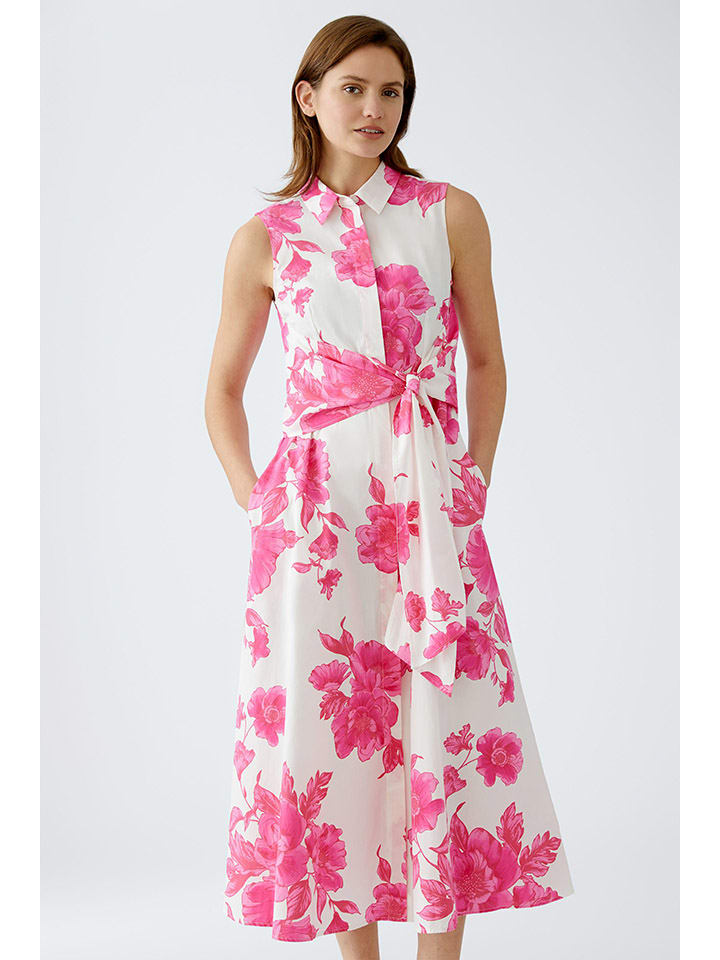 Šaty Oui Weiß/ Pink 547442 Kleid in Weiß/ Pink - 3
