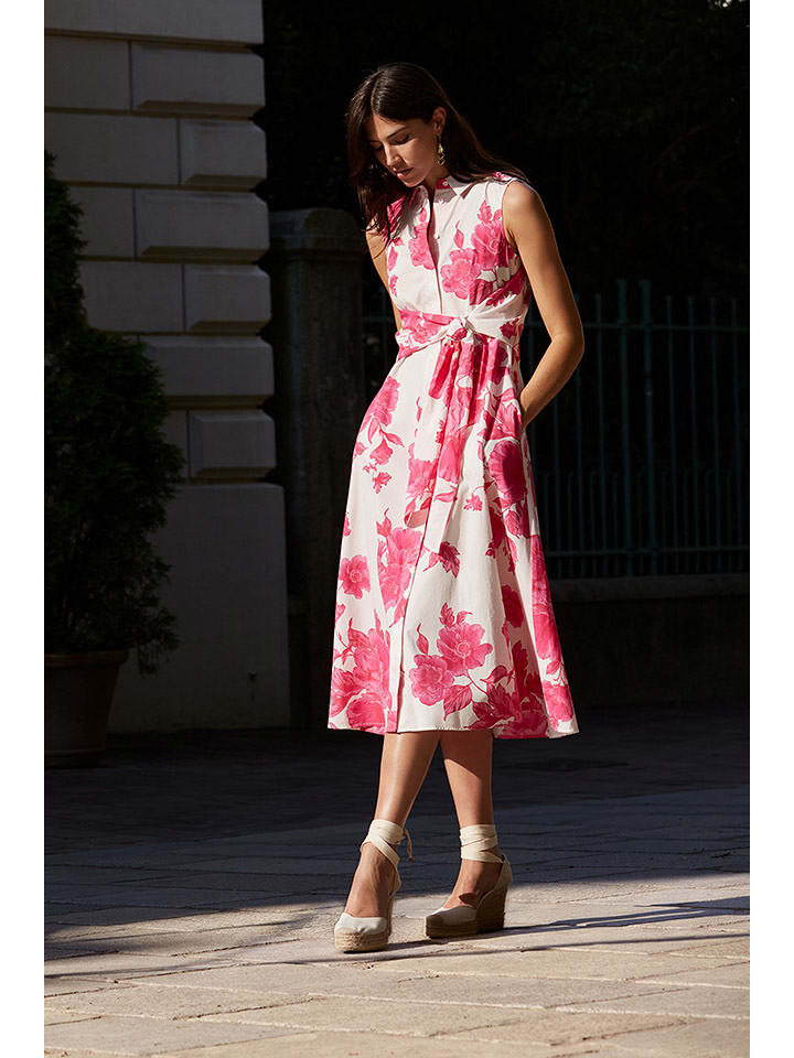 Šaty Oui Weiß/ Pink 547442 Kleid in Weiß/ Pink - 6