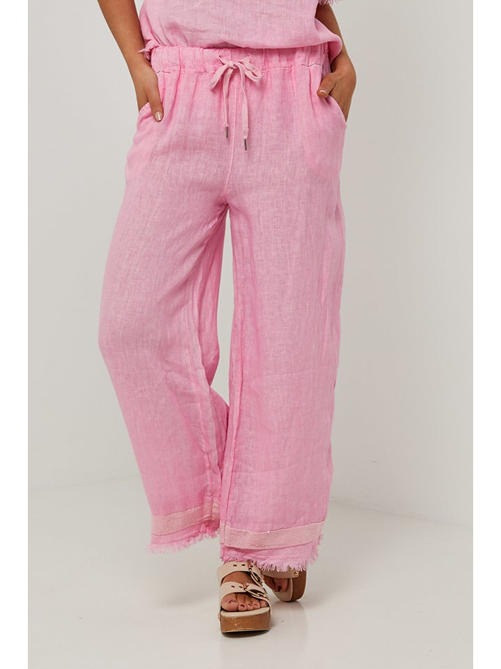 Le Monde du Lin Rosa 7262711 Leinen-Hose in Rosa - 1