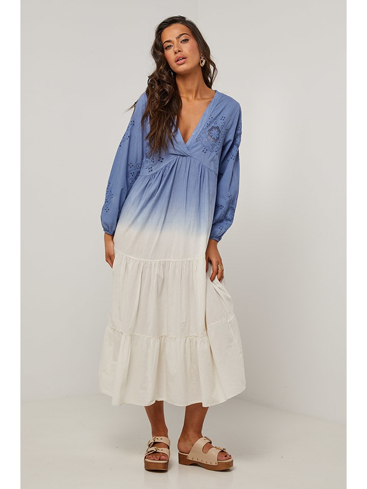 Šaty Le Monde du Lin Blau/ Weiß 7188973 Kleid in Blau/ Weiß - 1