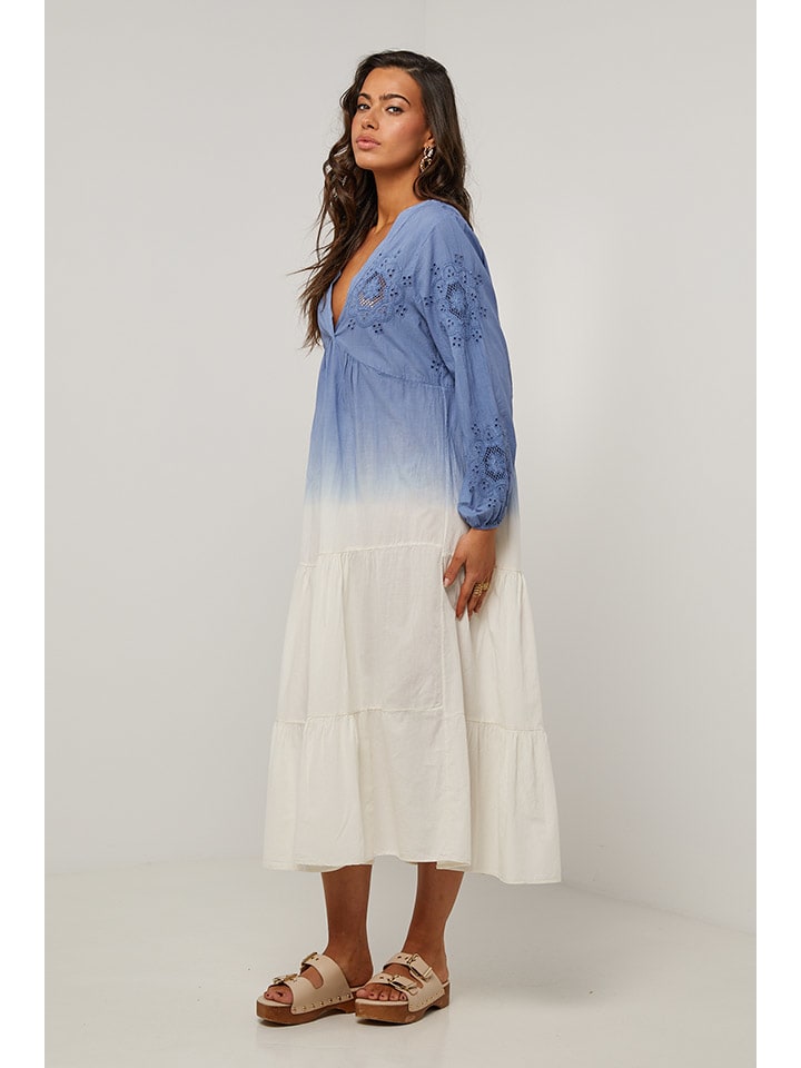 Šaty Le Monde du Lin Blau/ Weiß 7188973 Kleid in Blau/ Weiß - 3