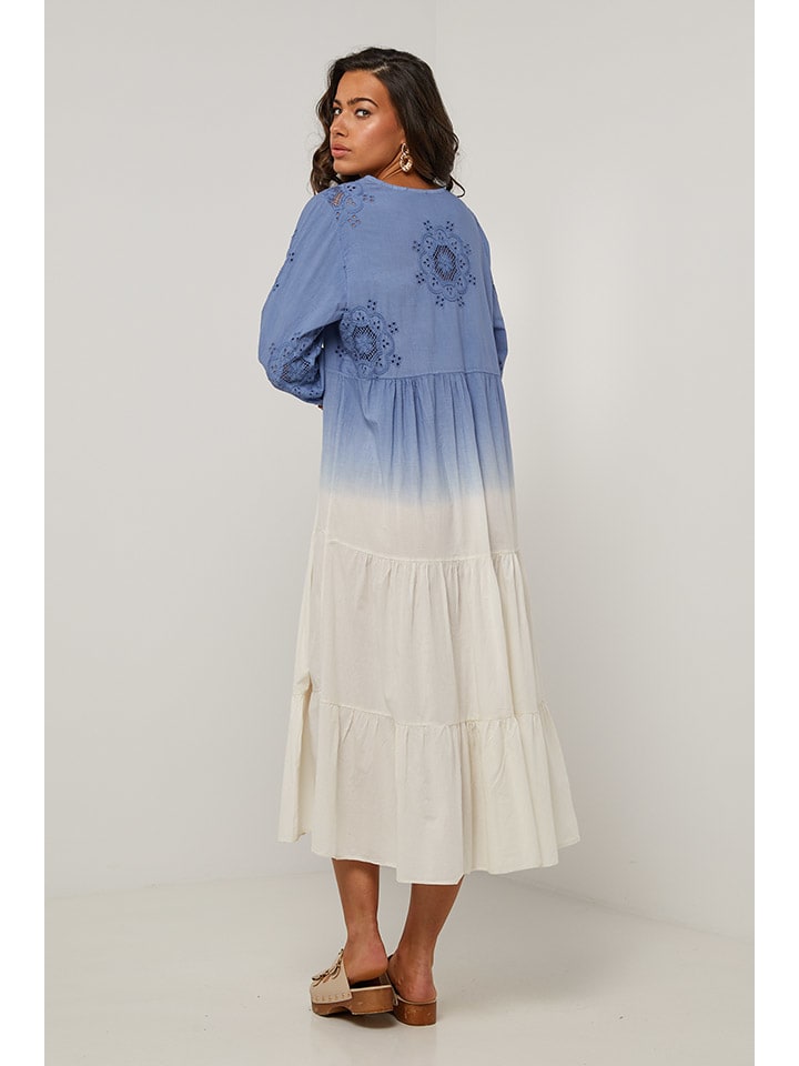 Šaty Le Monde du Lin Blau/ Weiß 7188973 Kleid in Blau/ Weiß - 4