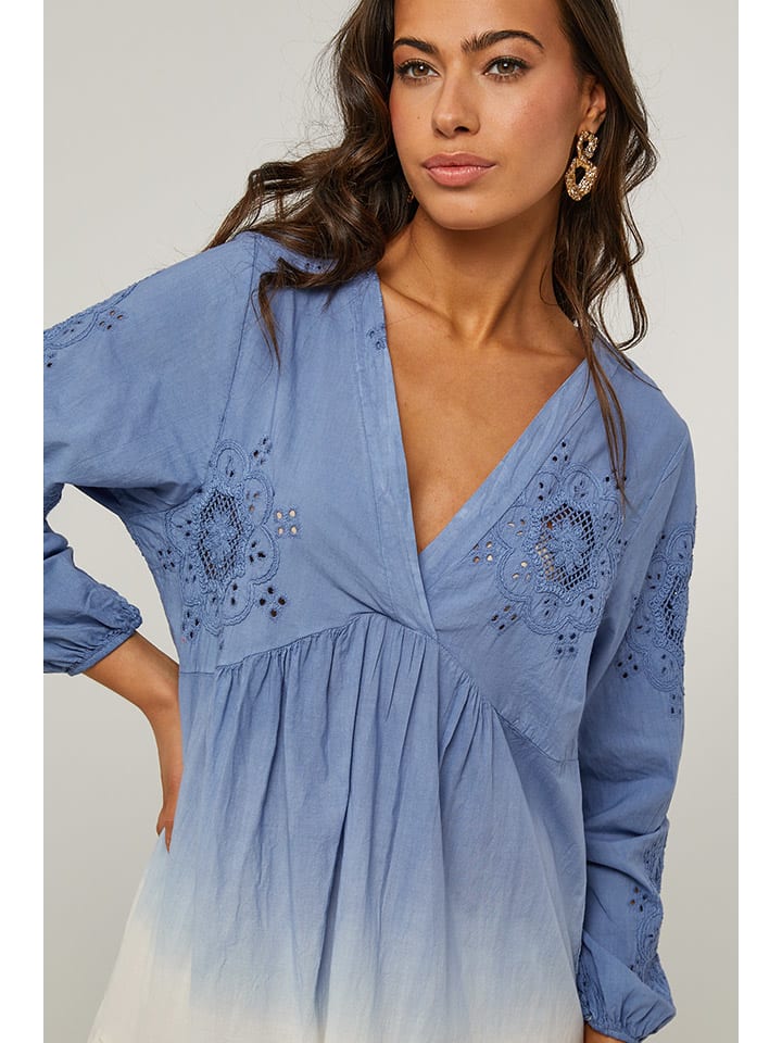 Šaty Le Monde du Lin Blau/ Weiß 7188973 Kleid in Blau/ Weiß - 5