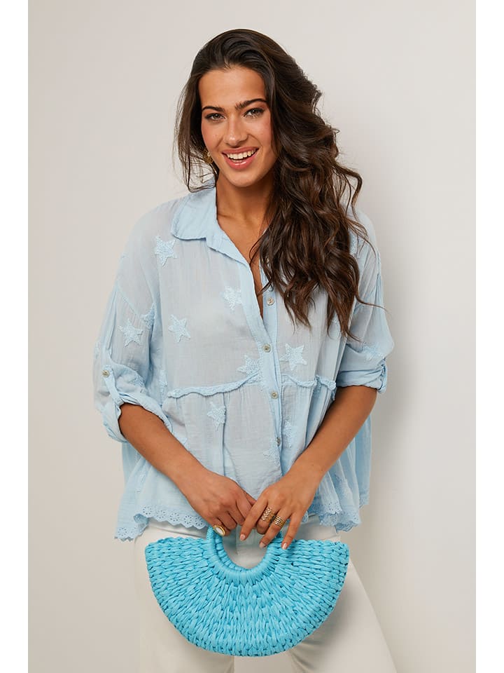 Le Monde du Lin Hellblau 2023560 Bluse in Hellblau - 1