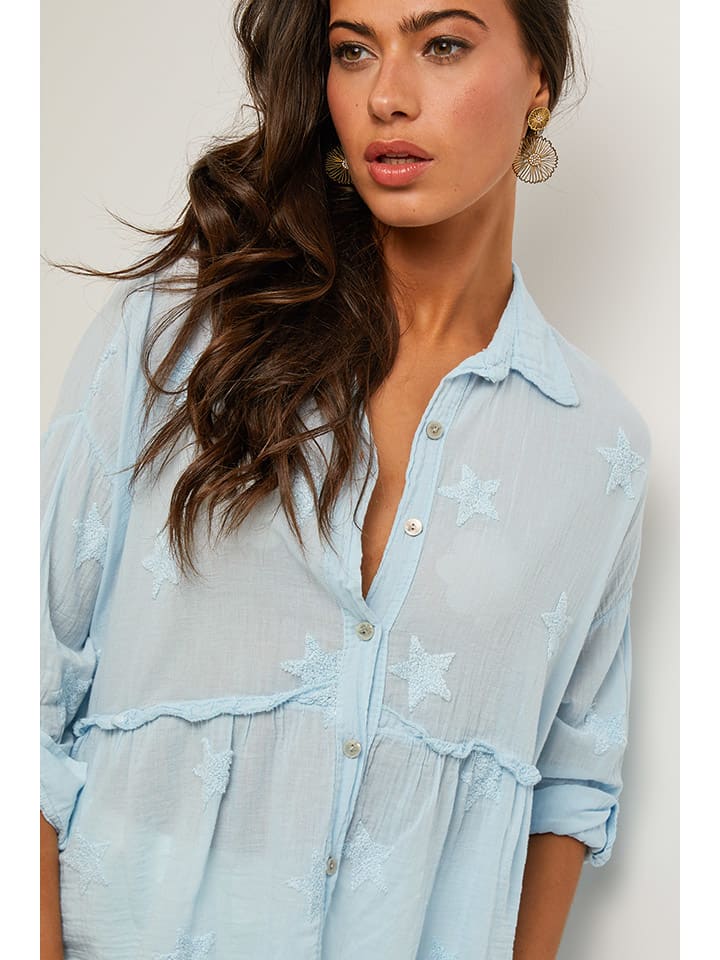 Le Monde du Lin Hellblau 2023560 Bluse in Hellblau - 4