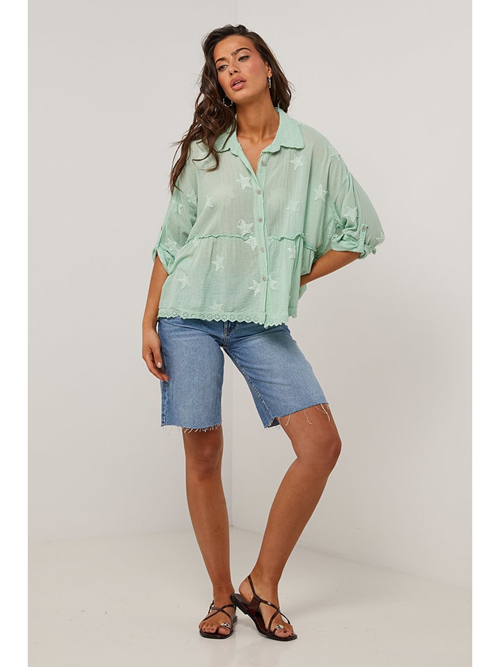 Le Monde du Lin Mint 3834027 Bluse in Mint - 5