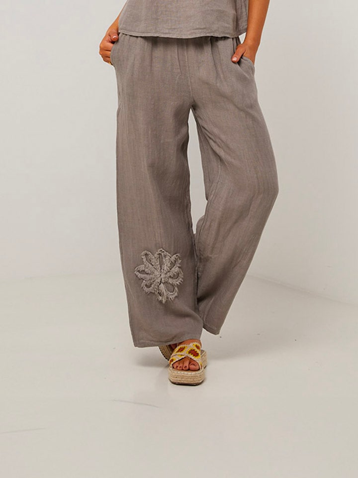 Le Monde du Lin Grau 5372366 Leinen-Hose in Grau - 5