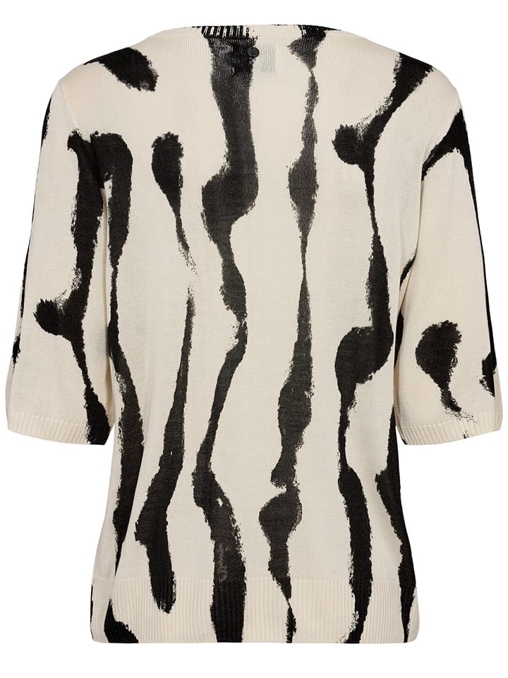 Tričko NÜMPH Creme/ Schwarz 6974978 Strickshirt in Creme/ Schwarz - 2