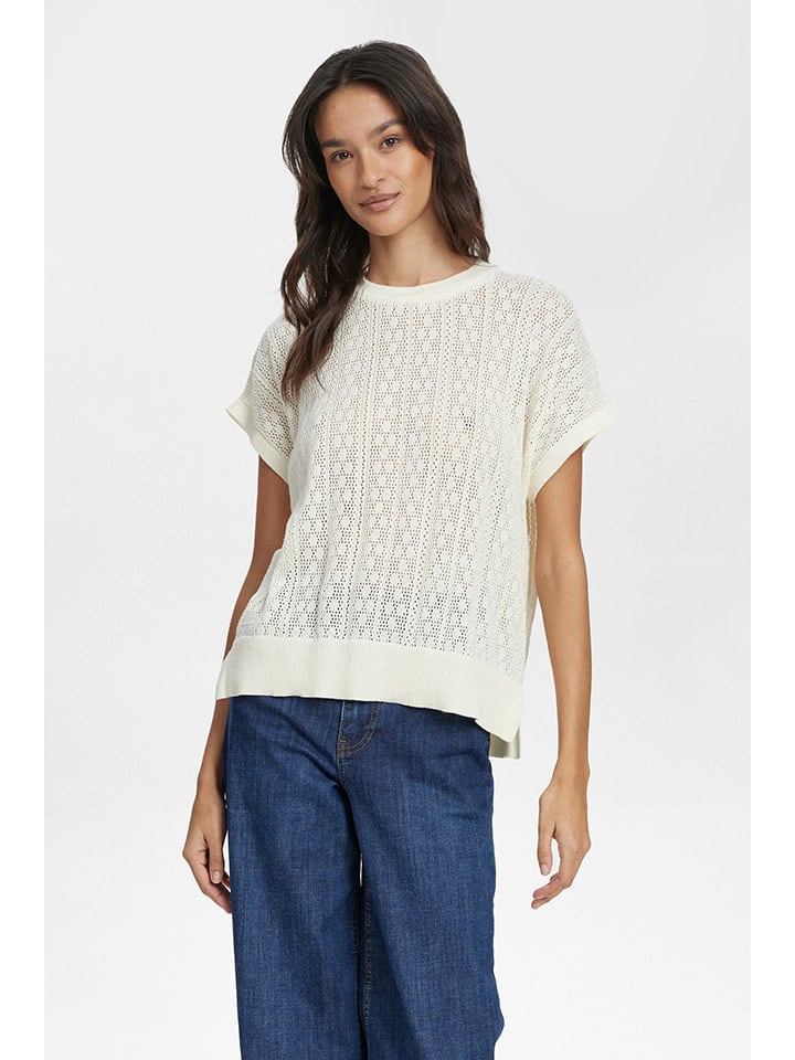 Tričko NÜMPH Creme 771350 Strickshirt in Creme - 1