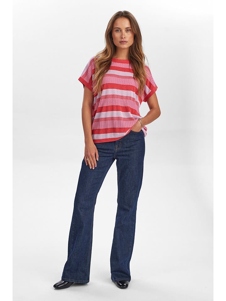 Tričko NÜMPH Rosa/ Rot 4498909 Strickshirt in Rosa/ Rot - 3