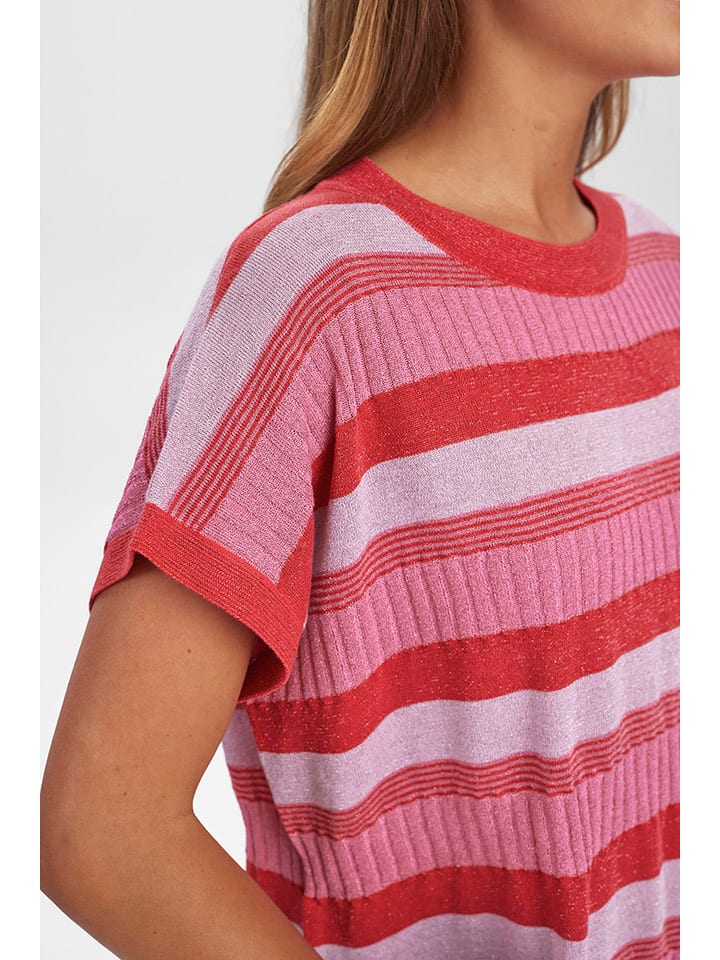 Tričko NÜMPH Rosa/ Rot 4498909 Strickshirt in Rosa/ Rot - 5
