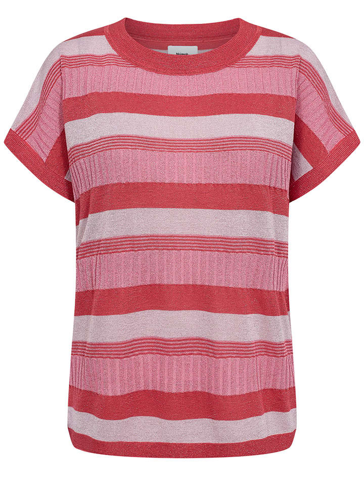 Tričko NÜMPH Rosa/ Rot 4498909 Strickshirt in Rosa/ Rot - 6