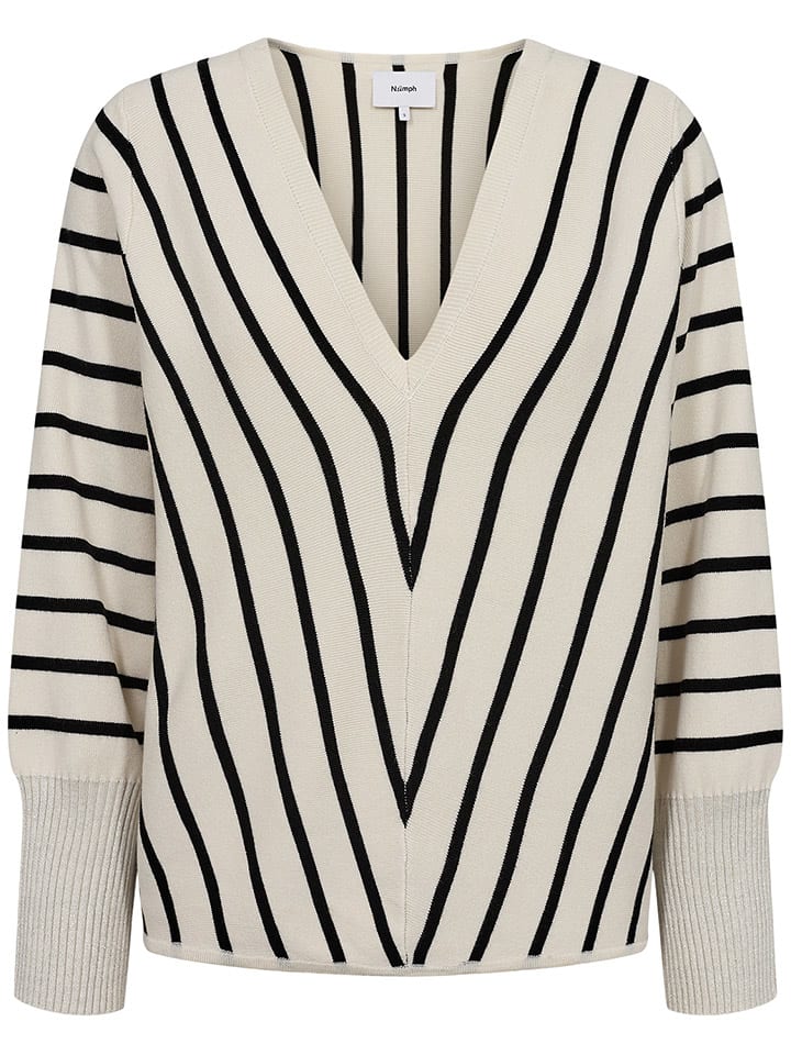 NÜMPH Creme/ Schwarz 6273124 Pullover in Creme/ Schwarz - 6