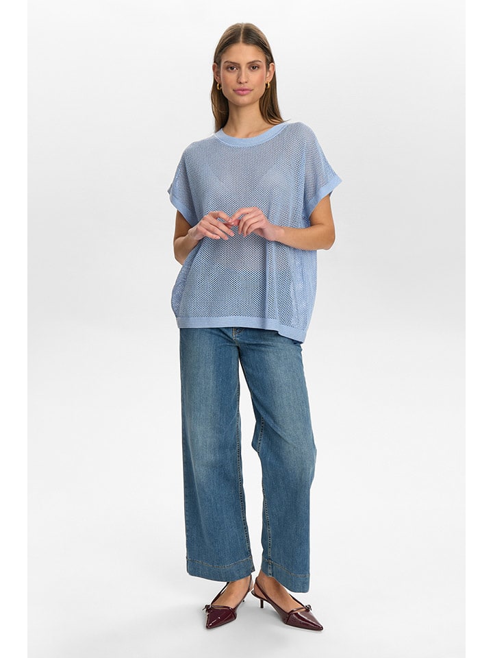 Tričko NÜMPH Hellblau 6305190 Strickshirt in Hellblau - 3