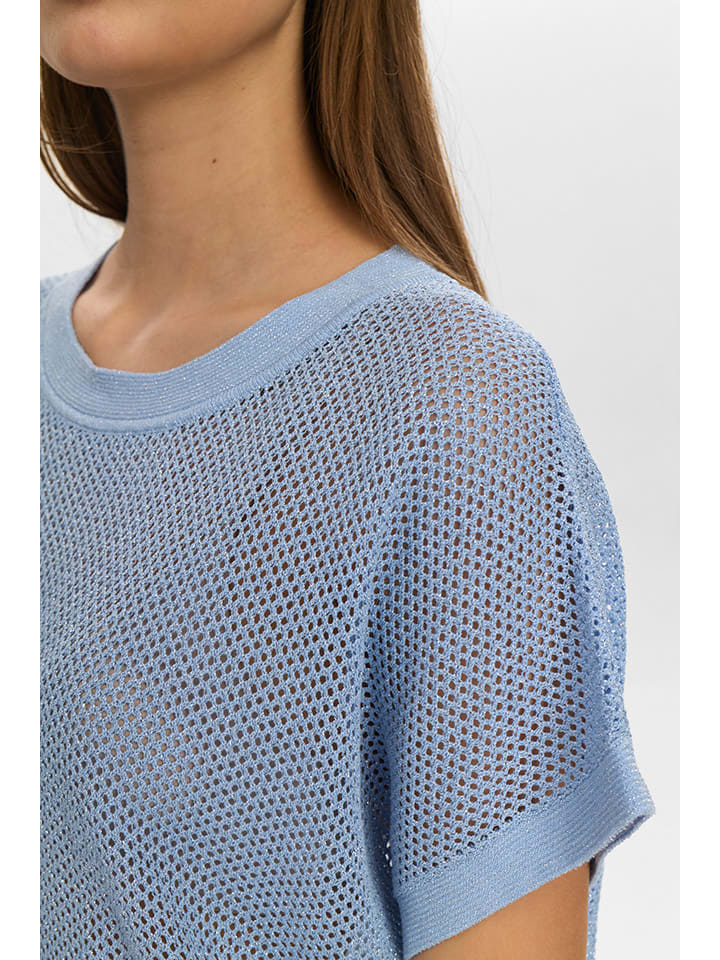 Tričko NÜMPH Hellblau 6305190 Strickshirt in Hellblau - 4