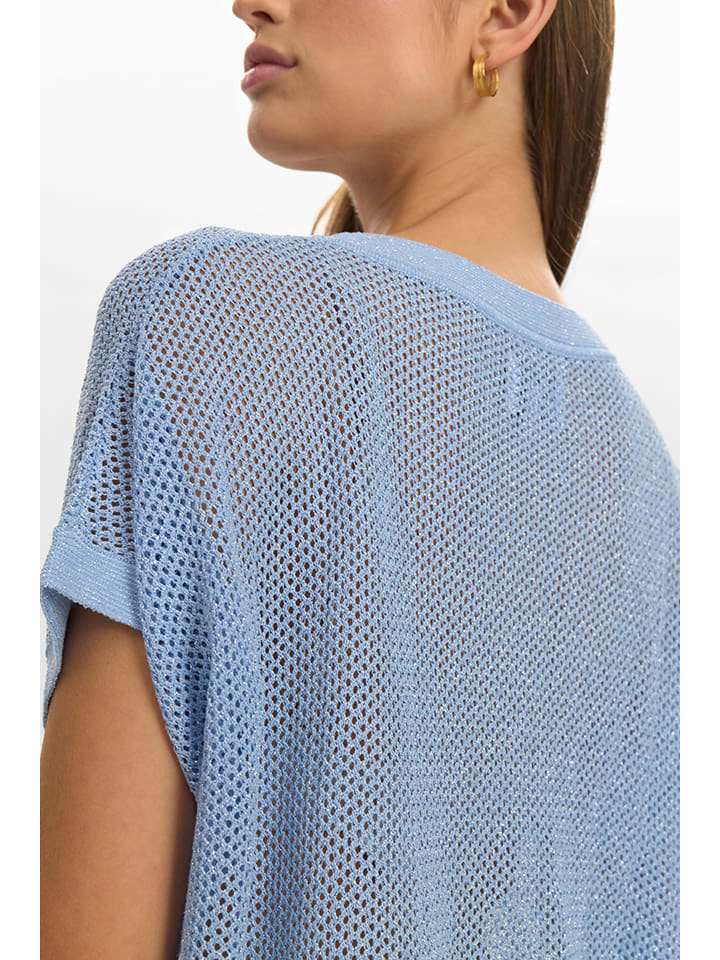 Tričko NÜMPH Hellblau 6305190 Strickshirt in Hellblau - 5