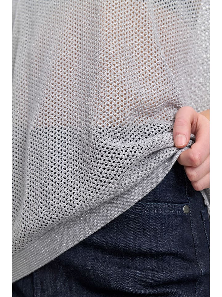 Tričko NÜMPH Silber 7940633 Strickshirt in Silber - 5