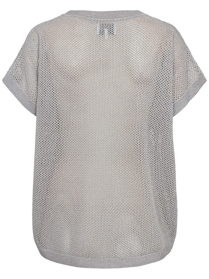 Tričko NÜMPH Silber 7940633 Strickshirt in Silber - 7