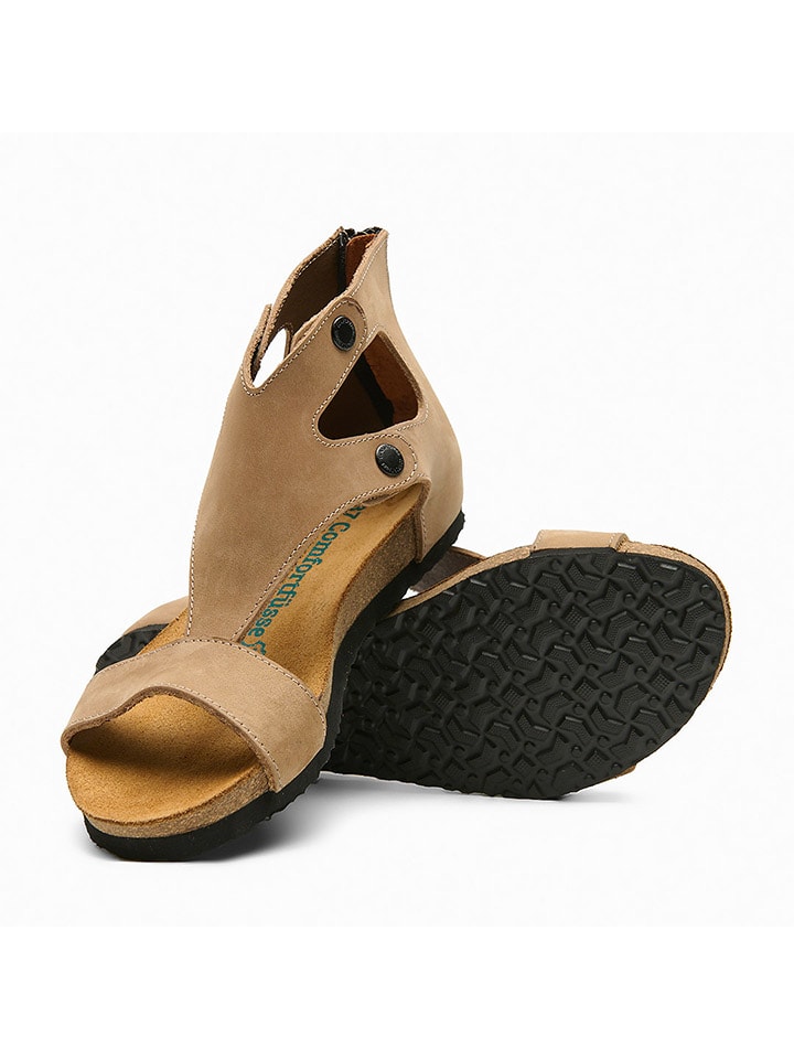 Sandály Comfortfusse Beige 4615185 Leder-Sandalen "Vera" in Beige - 2