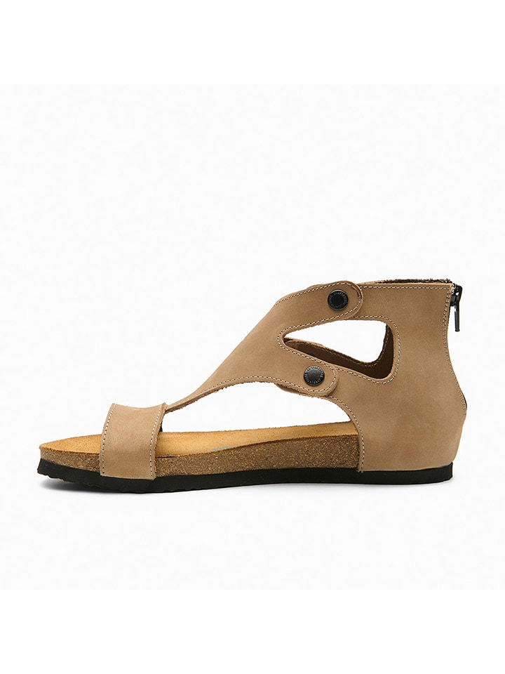 Sandály Comfortfusse Beige 4615185 Leder-Sandalen "Vera" in Beige - 4