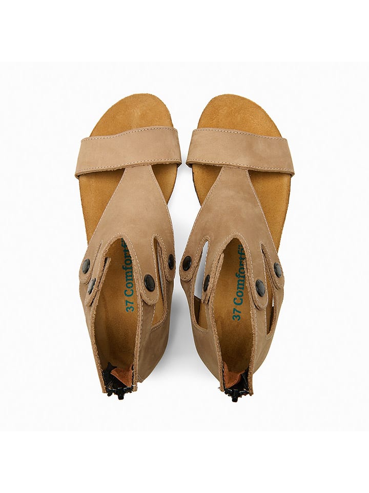 Sandály Comfortfusse Beige 4615185 Leder-Sandalen "Vera" in Beige - 5