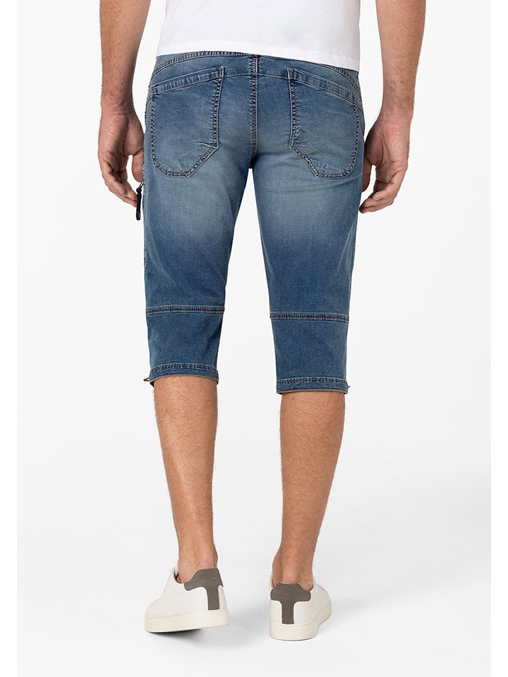 Kraťasy Timezone Blau 436168 Jeans-Caprihose in Blau - 2