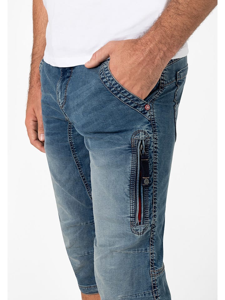 Kraťasy Timezone Blau 436168 Jeans-Caprihose in Blau - 3
